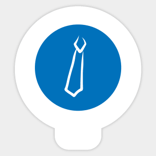 Tie icon Blue and White Sticker